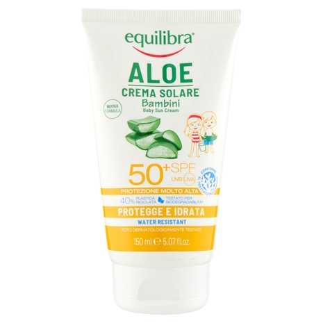 equilibra Aloe Crema Solare Bambini 50? SPF Protezione Molto Alta 150 ml